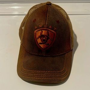 Ariat adjustable trucker hat.